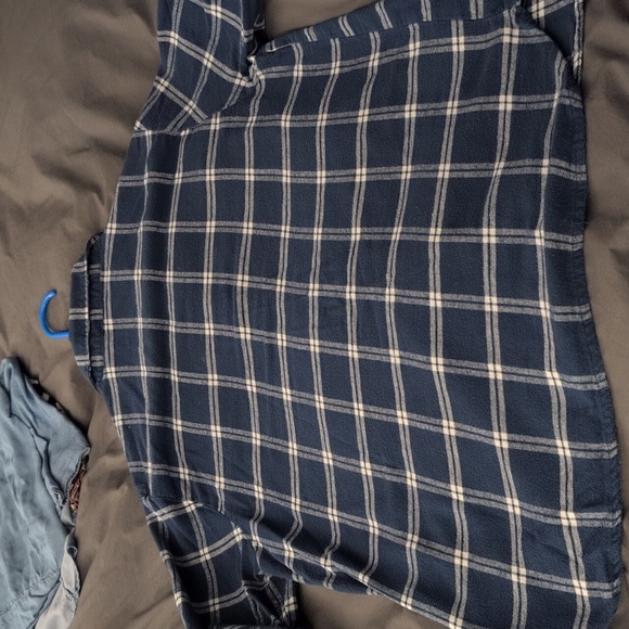 Blue And White Plaid Shirt Size Large - Picture 11 of 11